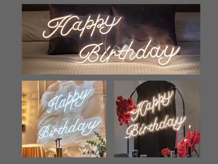 Happybirthday发光字母灯牌led灯白光110CM(插电配电源适配器)-图二